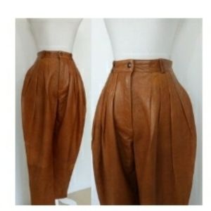 Vintage 80s high waisted leather pants by Pellini